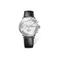 Silver Case White Dial-Silver Hands Black Leather Strap