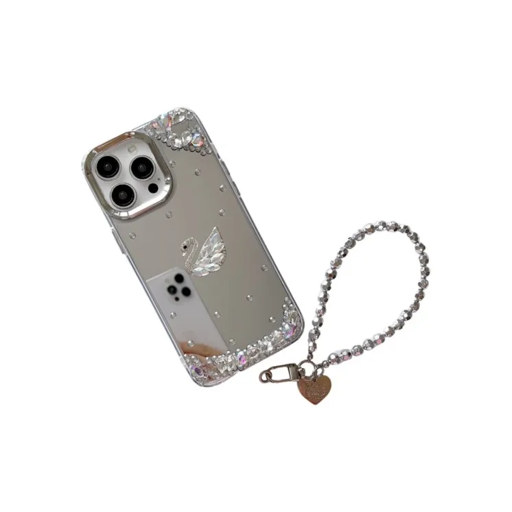 CORBELLATI ABS+PC Material Shiwalo Mirror Finish Swan Phone Cases Compatible With Apple IPhone 12/13/14/15/16/Pro/Mac-2