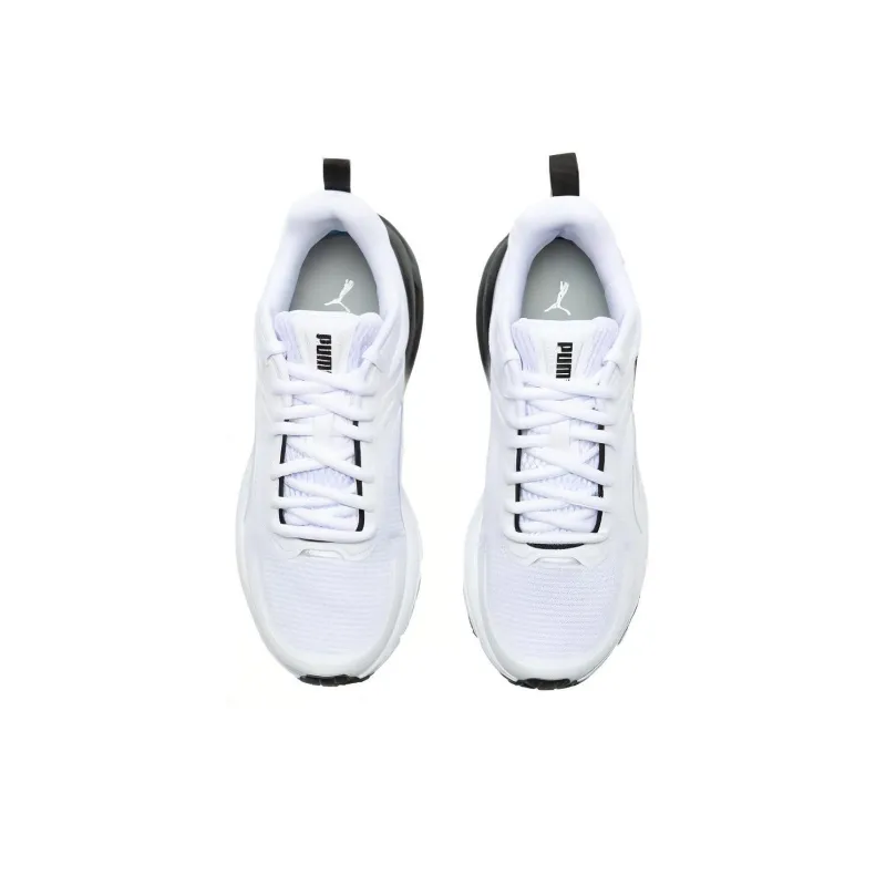 PUMA Durable Breathable Low-Top Rubber Casual Running Shoes Unisex White Black-3