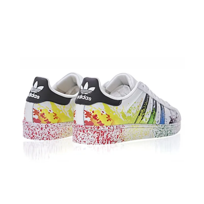 Adidas Originals Superstar Pride Shoes 'White Black Multi Color'-3