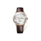 Rose Case White Dial-Rose Hands Brown Leather