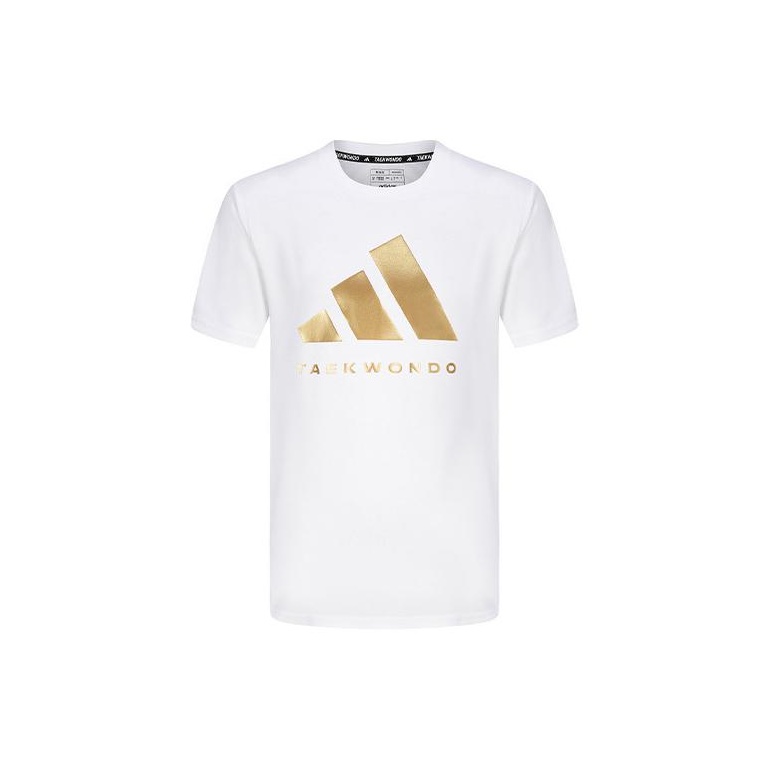 Adidas T Shirts Unisex White Gold