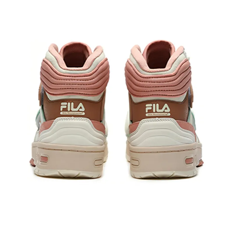 FILA x FILA FUSION Teratach WM Cushioning Anti Slip And Wear Resistant Mid Top Vintage Basketball Shoes Women's White-3