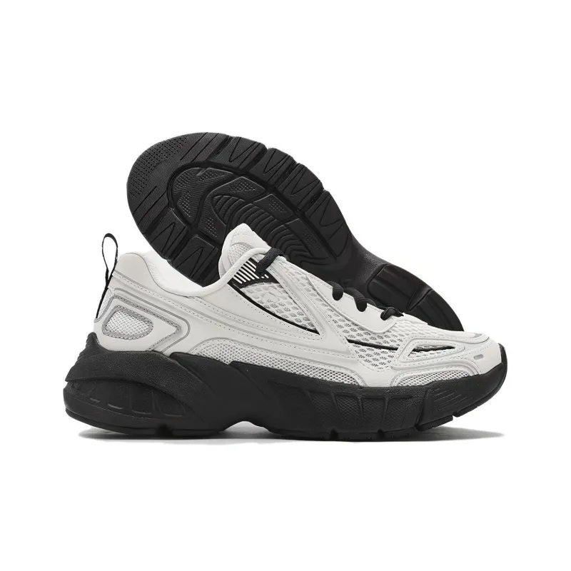 FILA FUSION CRED Leader Cushioning Anti-Slip And Wear-Resistant Low-Top Casual Running Shoes Women's Micro White Black-5