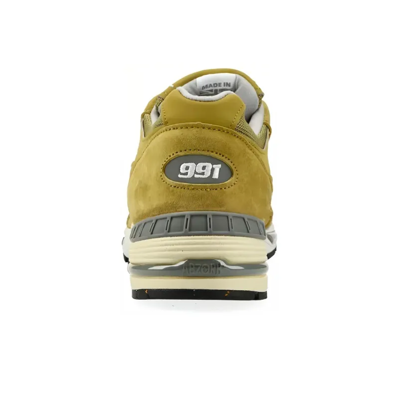 New Balance 991 MiUK Green Moss Cloud Cream-3