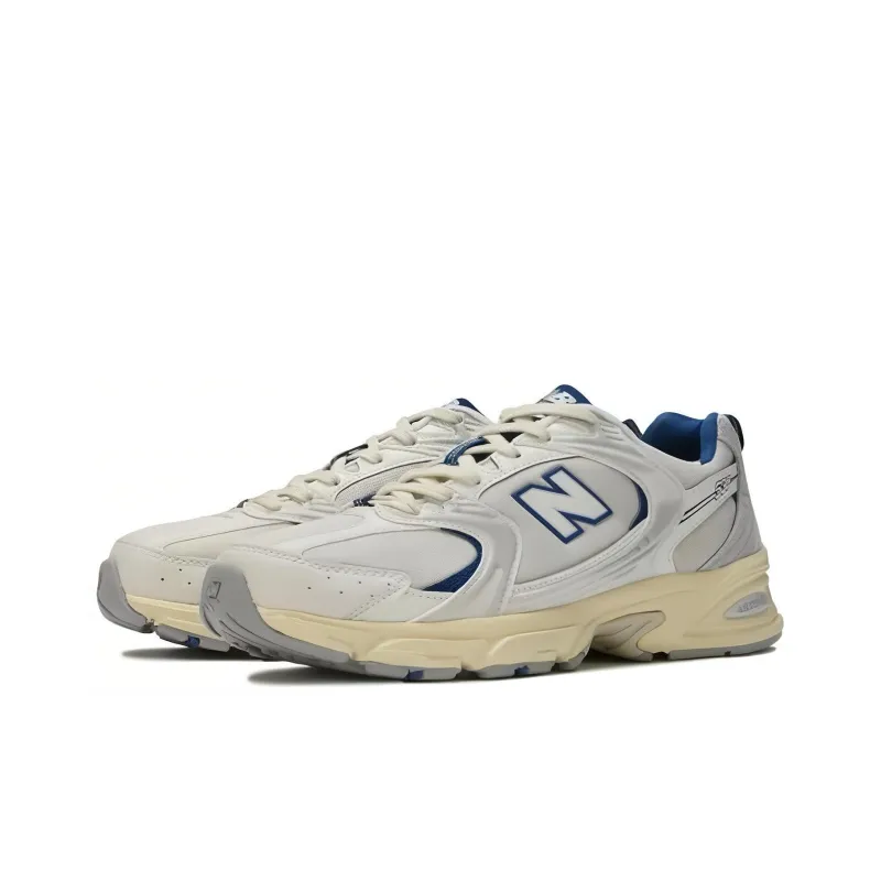 New Balance NB 530 Anti Slip Wear Resistant Low Top Chunky Sneakers Unisex White Blue-1