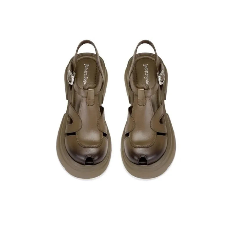JESSICA SOPHIA Roman Sandals 5cm Women's Black-6