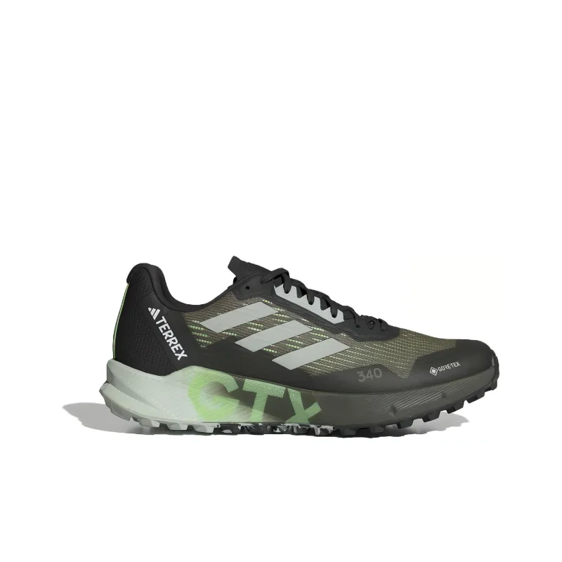 Adidas Terrex Agravic Flow 2.0 Slip Resistant Low Top Trail Running Shoes Men's Olive Green-1