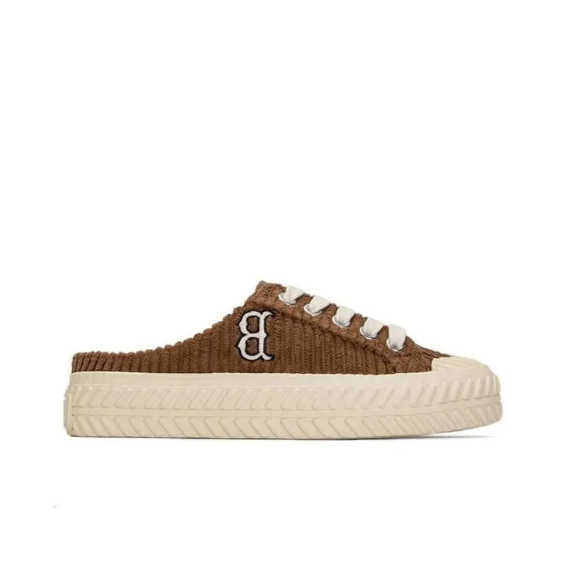 MLB Playball Mule Cushioned Wear Resistant Lightweight Breathable Low Top Skateboard Shoes Unisex Brown-1