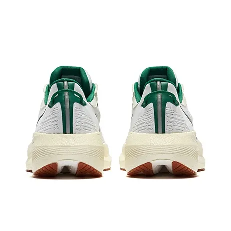 Saucony Triumph 21 Durable Breathable Low Top Running Shoes Men's White Green-4