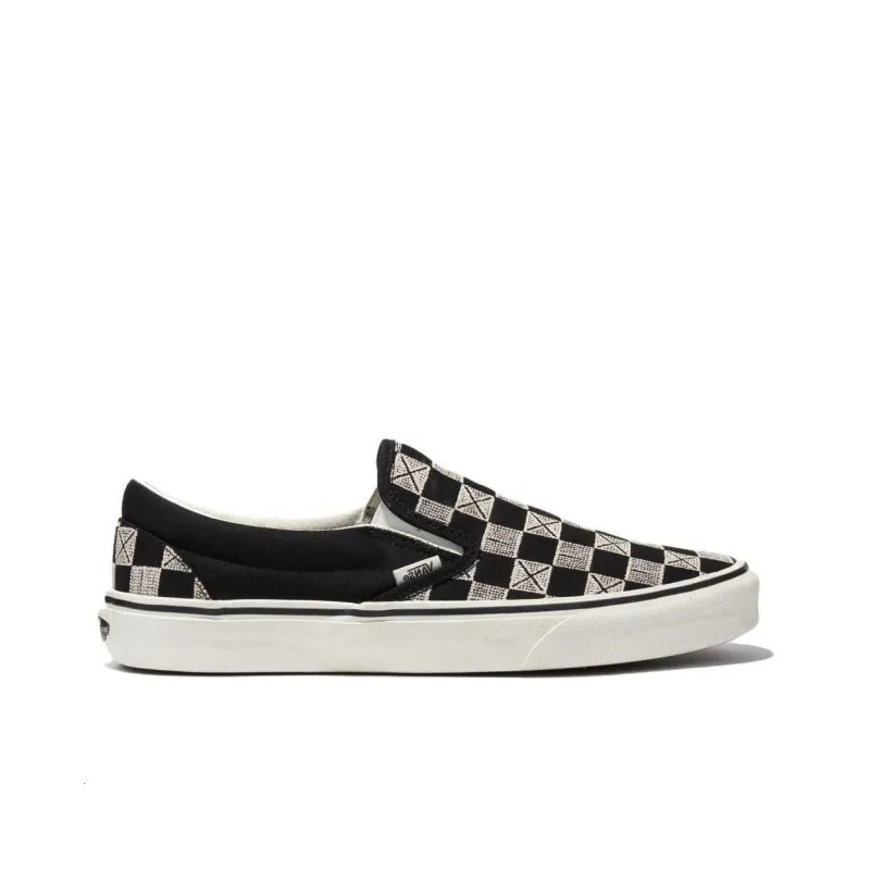 Vans Silp On Classic Stitch Checkerboard 'Grey Black'-1