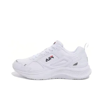 FILA Abrasion Resistant Breathable Low Top Running Shoes Unisex Pure White