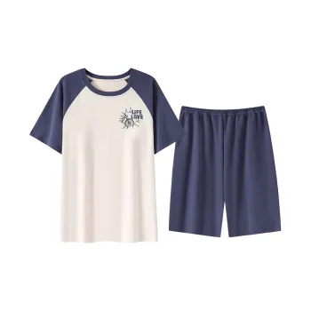 Close-fitting Areas Pajama Set Men's