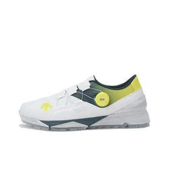 DESCENTE Lightweight Low Top Golf Shoes Men's White Green Overseas Version