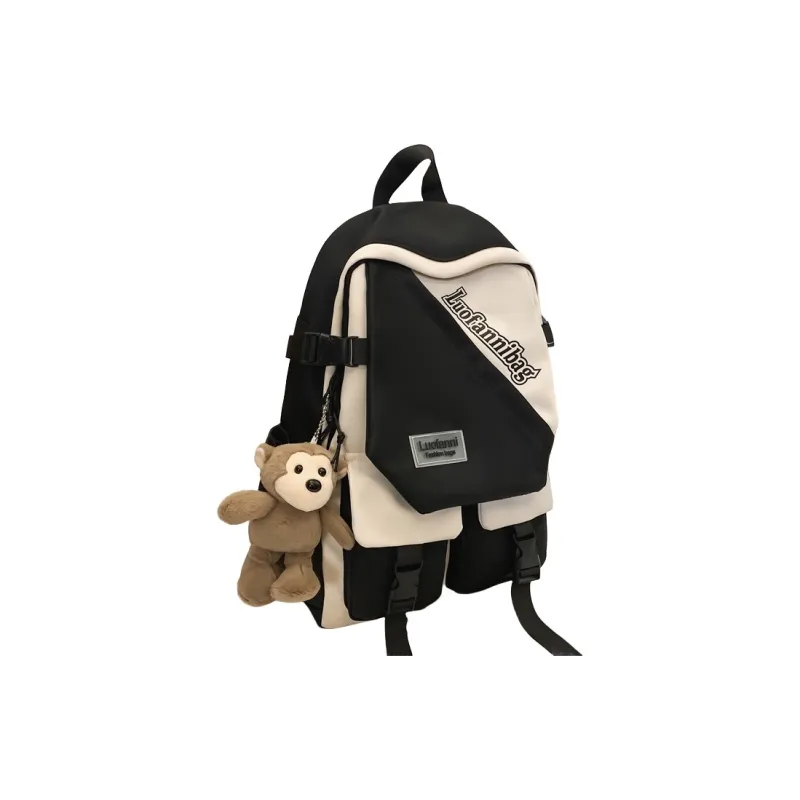 NX DOUGHNUT Nylon Backpack Tubas Unisex Black, Red, Blue, Khaki-3