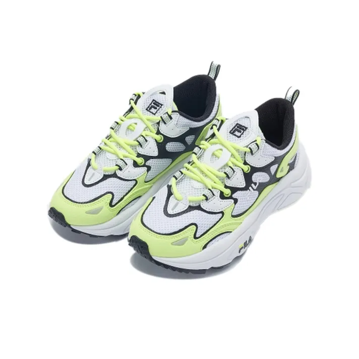 FILA Cushioning Anti Slip And Wear Resistant Low Top Chunky Sneakers Unisex White Yellow Black-2