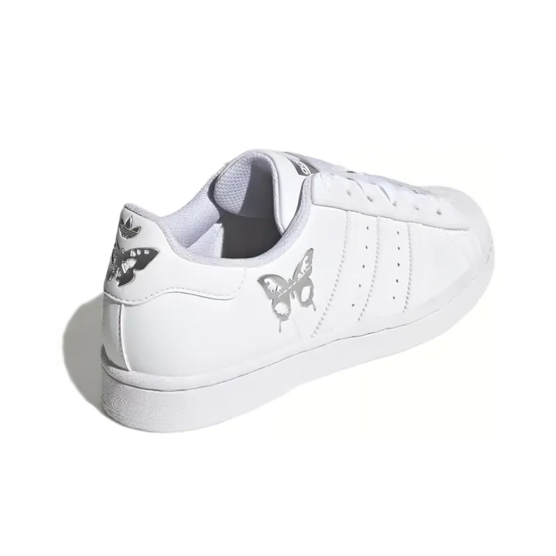 Adidas Originals Superstar Skateboard Shoes Women's Low Top White/Gray-3