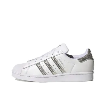 Adidas Originals Superstar White Silver Glitter Women's