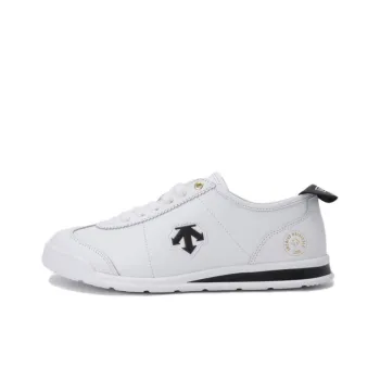 DESCENTE Cushioning Slip Resistant Low Top Running Shoes Unisex White Black