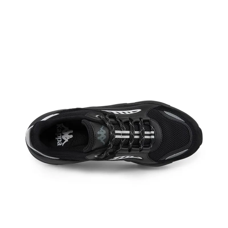 Kappa Cushioning Anti Slip And Wear Resistant Low Top Chunky Sneakers Unisex Black-3