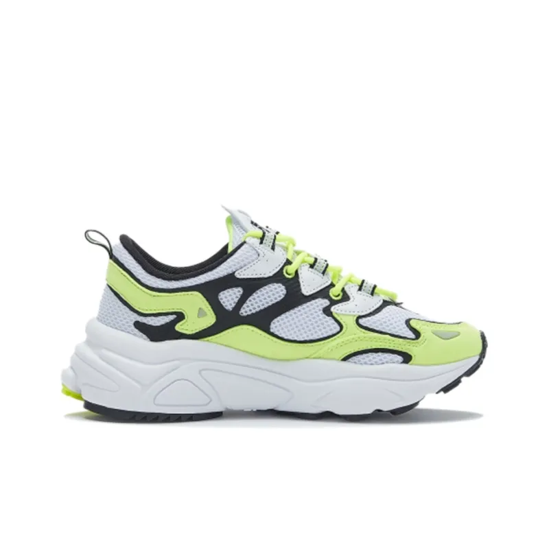 FILA Cushioning Anti Slip And Wear Resistant Low Top Chunky Sneakers Unisex White Yellow Black-1