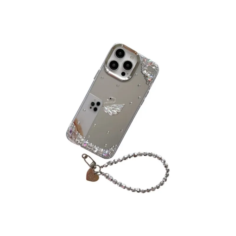 CORBELLATI ABS+PC Material Shiwalo Mirror Finish Swan Phone Cases Compatible With Apple IPhone 12/13/14/15/16/Pro/Mac-1