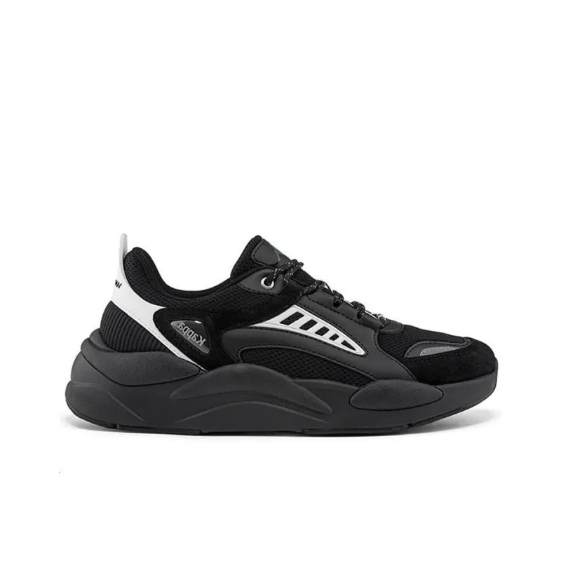 Kappa Cushioning Anti Slip And Wear Resistant Low Top Chunky Sneakers Unisex Black-1