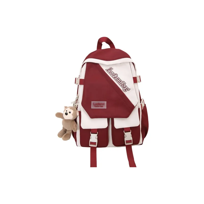 NX DOUGHNUT Nylon Backpack Tubas Unisex Black, Red, Blue, Khaki-0