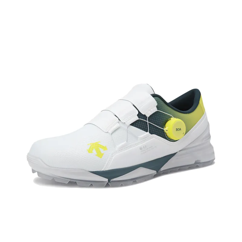 DESCENTE Lightweight Low Top Golf Shoes Men's White Green Overseas Version-1