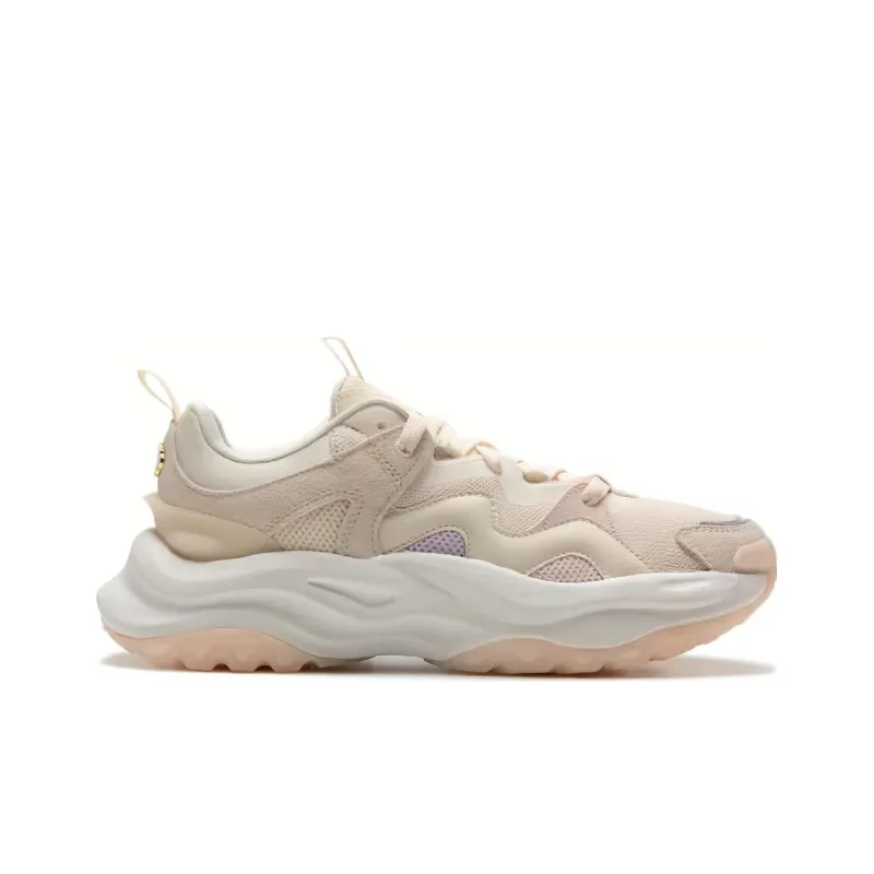 Adidas Maxxwavy Cushioned Wear Resistant Breathable Rebound Low Top Training Running Shoes Women's Beige Yellow-1