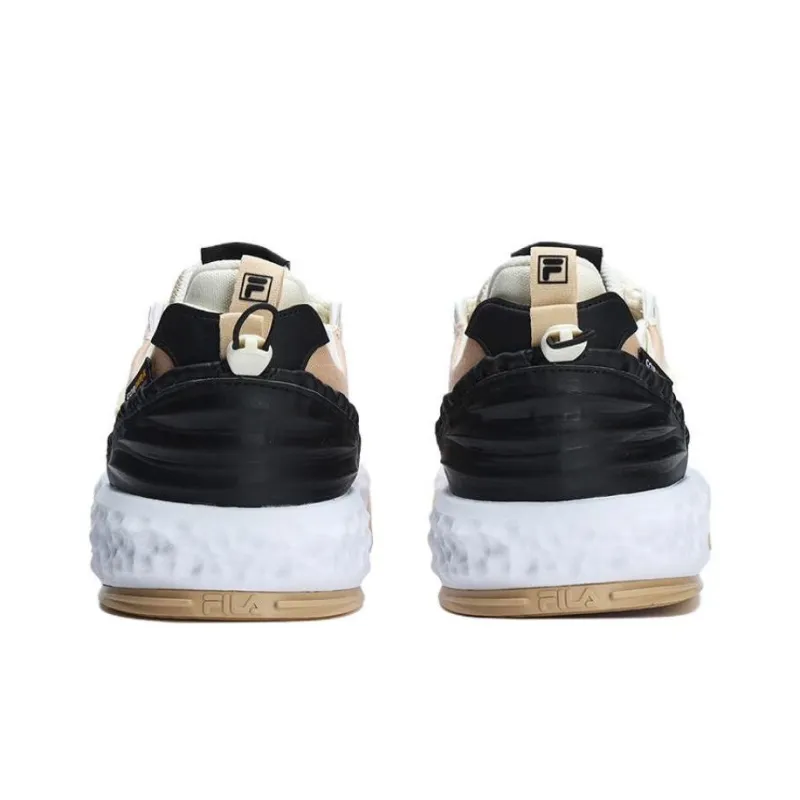 FILA VIVA Anti Slip Wear Resistant Low Top Skateboard Shoes Men's White Brown-4