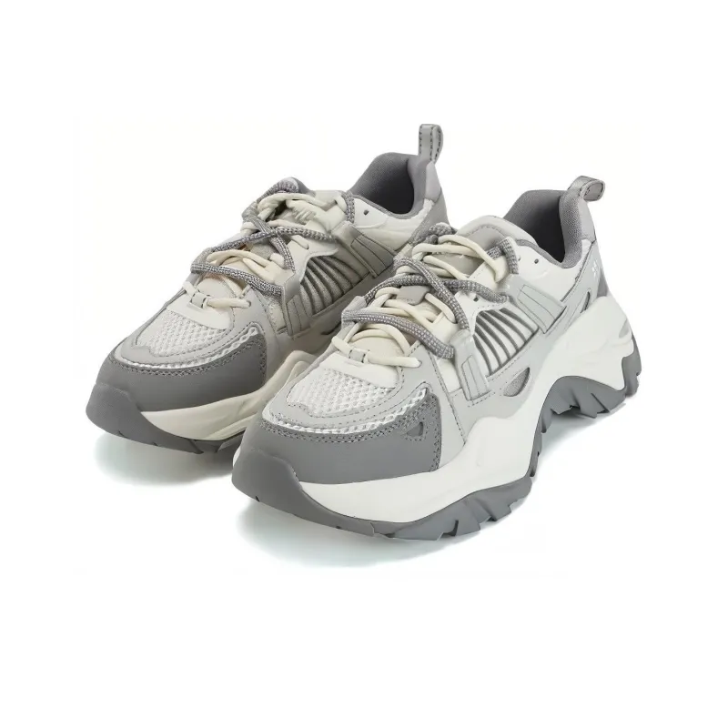 FILA SOFIA 1S + Fishbone 1S+ Anti Slip Wear Resistant Low Top Chunky Sneakers Women's Gray-2