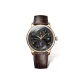Rose Case Gunmetal Dial Brown Leather