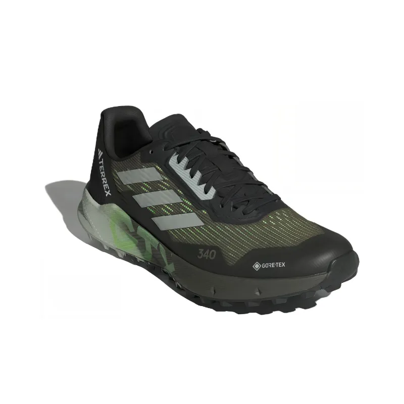 Adidas Terrex Agravic Flow 2.0 Slip Resistant Low Top Trail Running Shoes Men's Olive Green-2