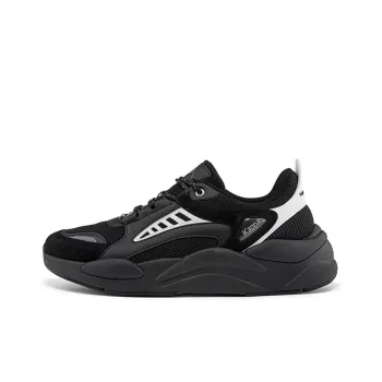 Kappa Cushioning Anti Slip And Wear Resistant Low Top Chunky Sneakers Unisex Black