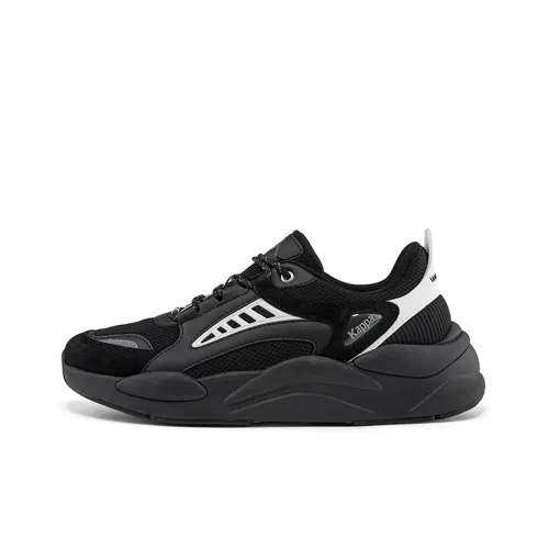 Kappa Cushioning Anti Slip And Wear Resistant Low Top Chunky Sneakers Unisex Black