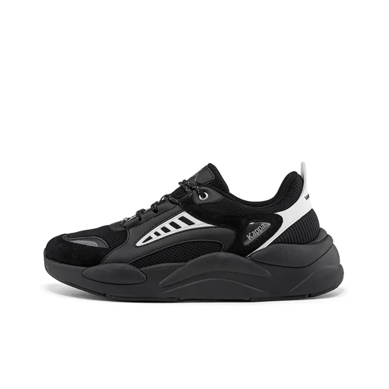 Kappa Cushioning Anti Slip And Wear Resistant Low Top Chunky Sneakers Unisex Black-0