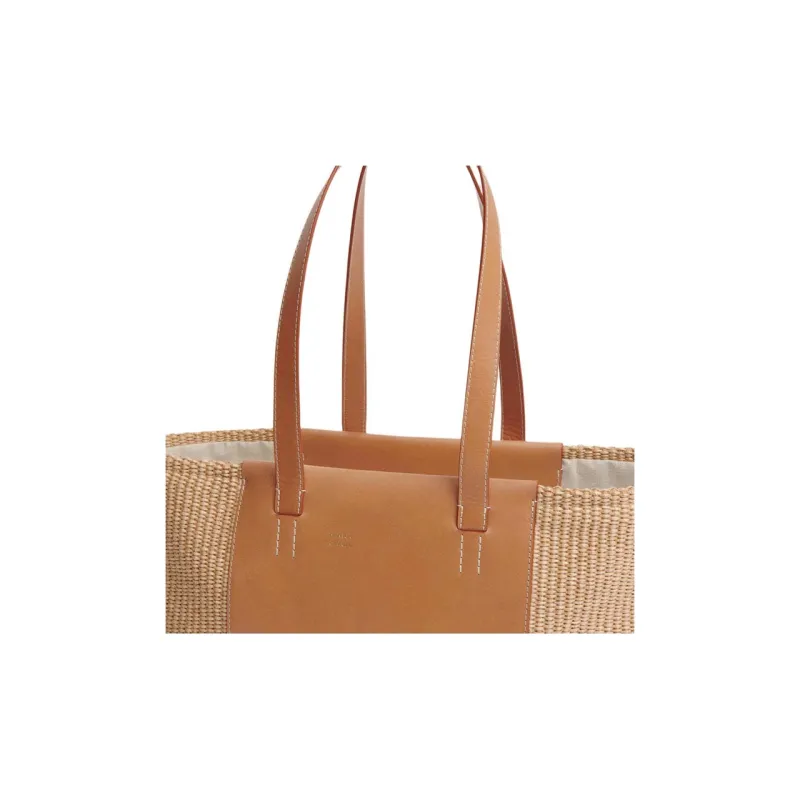 MANSUR GAVRIEL Raffia With Plant Tanned Leather Tote Bag Shopping Bag Handbag Women's Natural-3