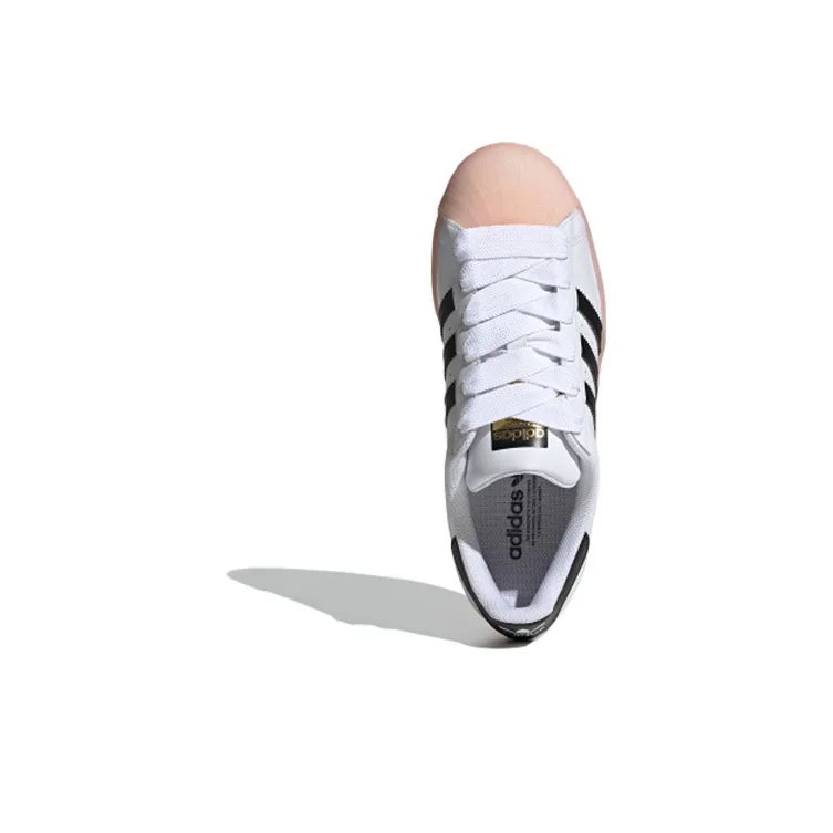 Adidas Superstar White Black Haze Coral Women's-4