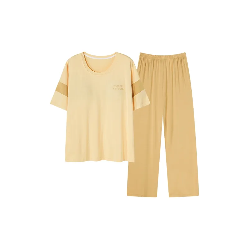 Follow The United States Pajama Set Women's Light Yellow-0