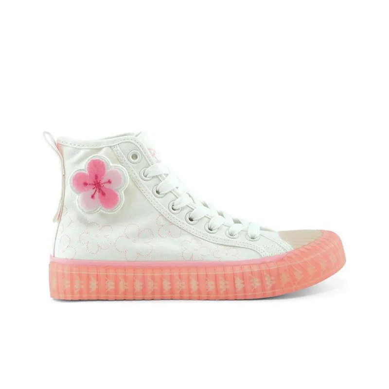Kappa Coverage Anti Slip And Wear Resistant High Top Skateboard Shoes Women's White-1