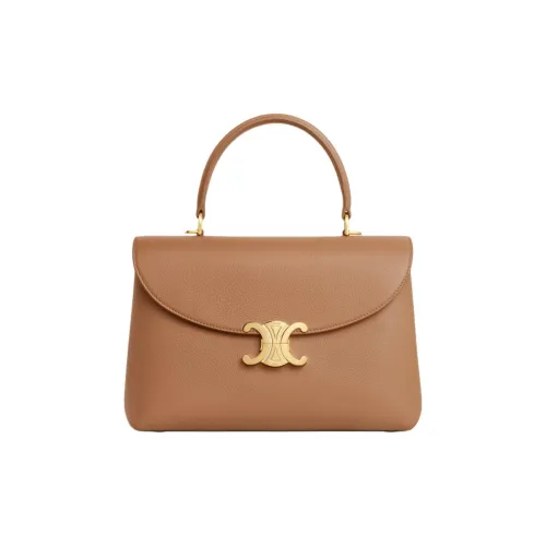 CELINE Soft Cow Leather Shoulder Bag, Crossbody Bag, Handbag Medium Size Women's Bronze