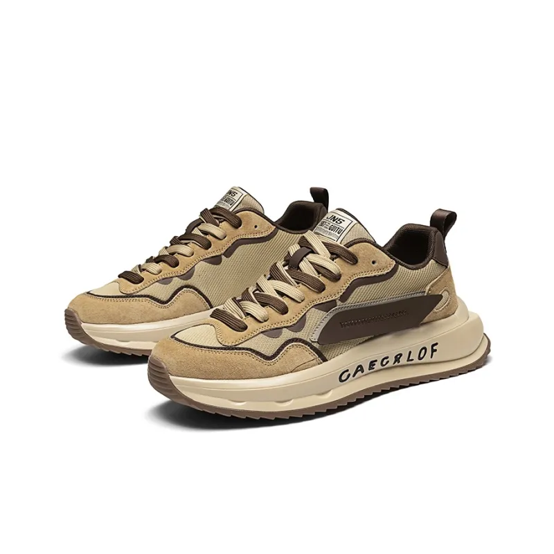 GERTOP Casual Shoes Men Low Top Gray Green, Sand Brown-9
