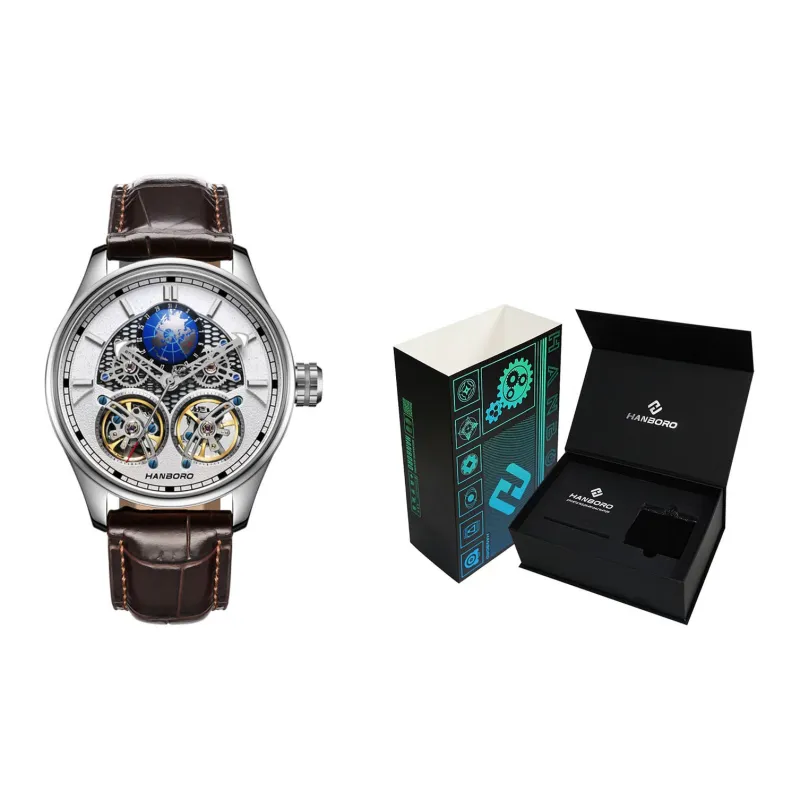 HANBORO Star Collection Automatic Mechanical Movement Watch Men's Watches Gold Dial HBR88821-BBZ-1