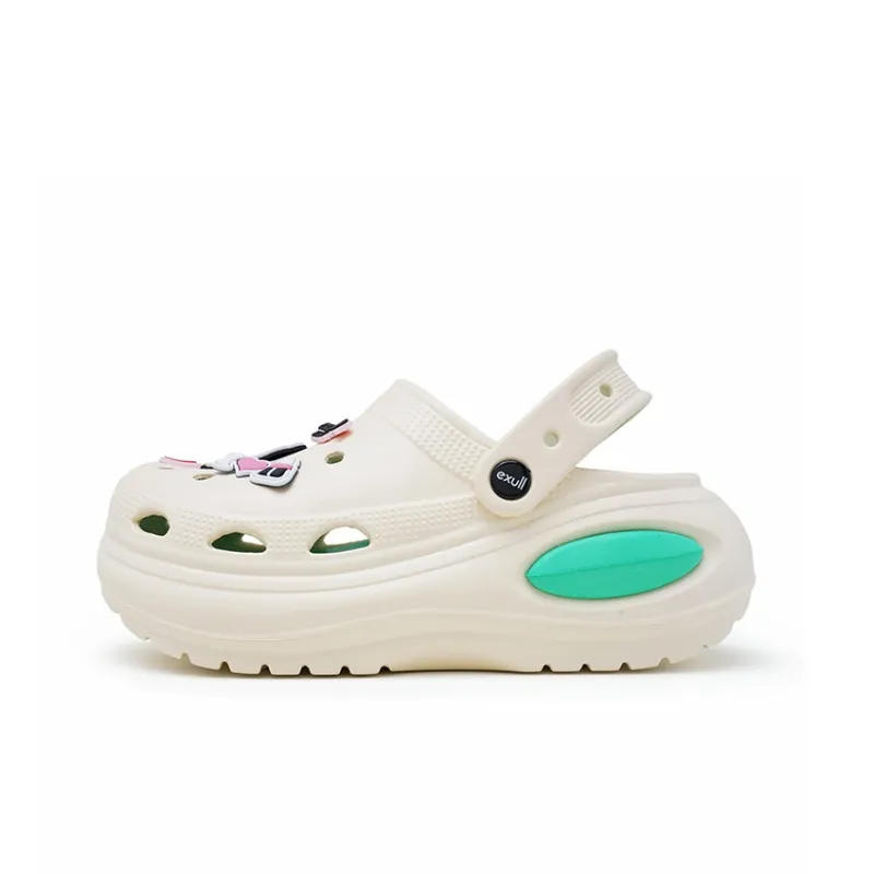 EXULL Q Clogs Women's Beige Green-0