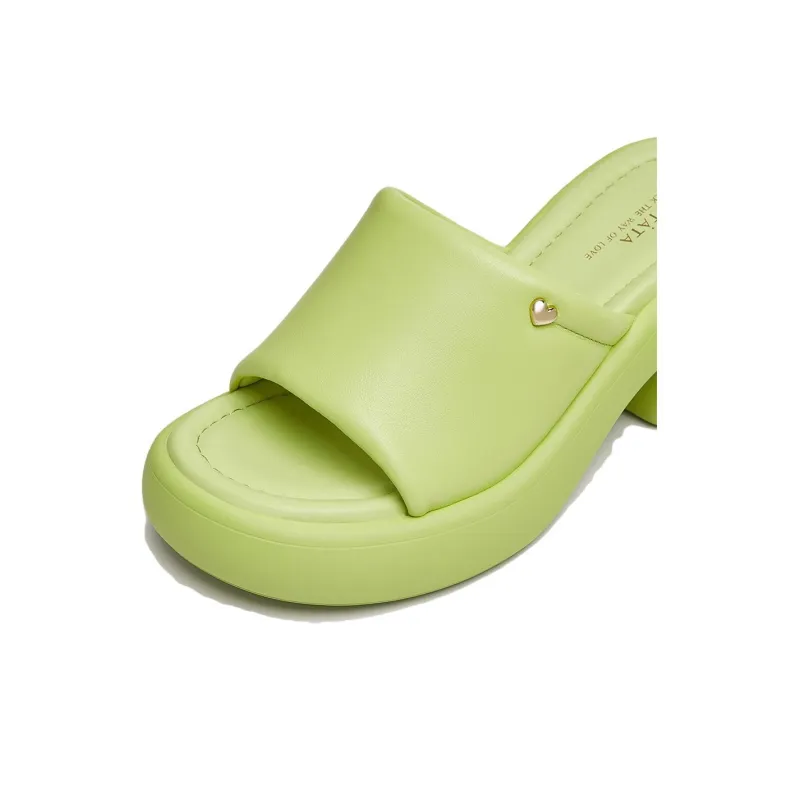 TATA Slide Slippers Women's Pink/Green/Ecru/Black-9