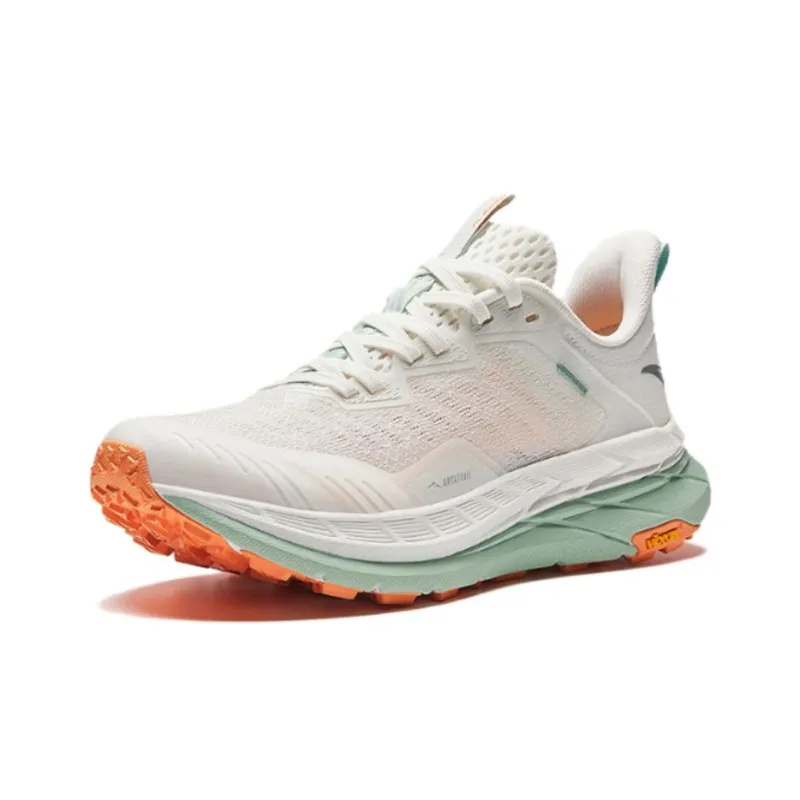 Anta Shock Absorbers Low Top Running Shoes Women's White Gray Cyan-1