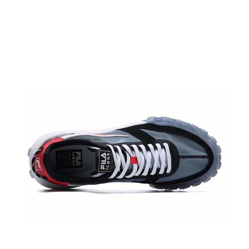 FILA Gara Cushioning Anti Slip Wear Resistant Breathability Low Top Chunky Sneakers Men's Daybreak Gray-4