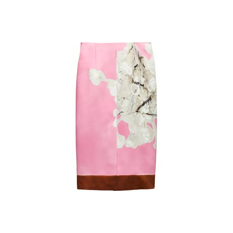 ZARA Casual Long Skirts Women's Pink-1