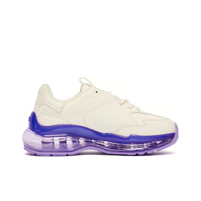 MLB Big Ball Chunky Anti Slip Wear Resistant Low Top Chunky Sneakers Unisex Beige Purple-1